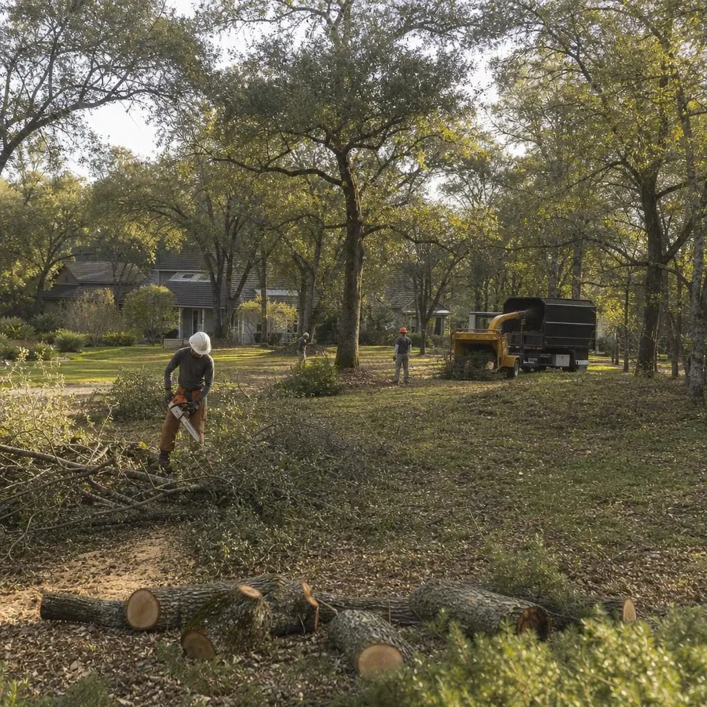 A large wooded Granite Bay property with mature oaks and open ground being cleared