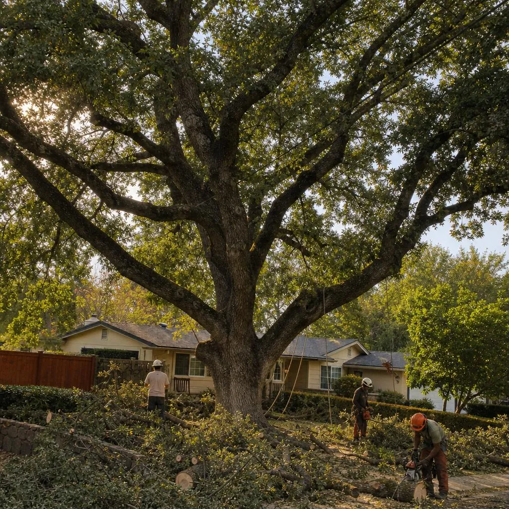 A big old valley oak on an established street near downtown Rocklin
